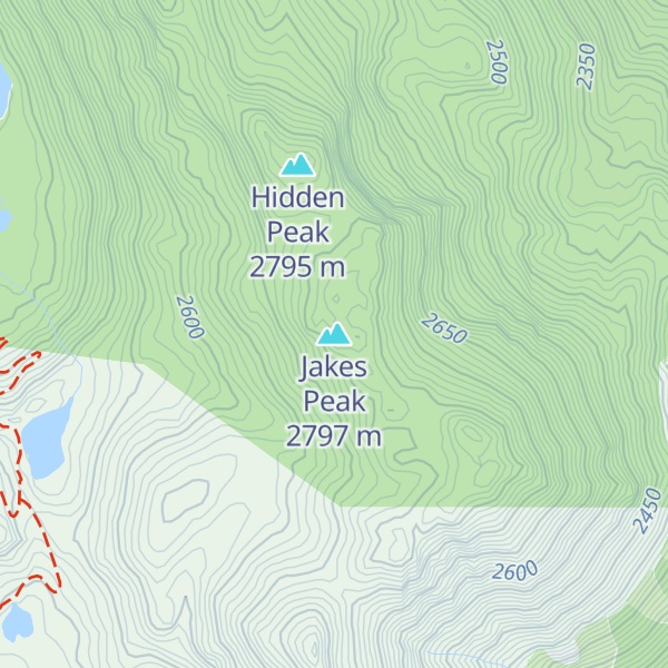 Map of Jakes Peak