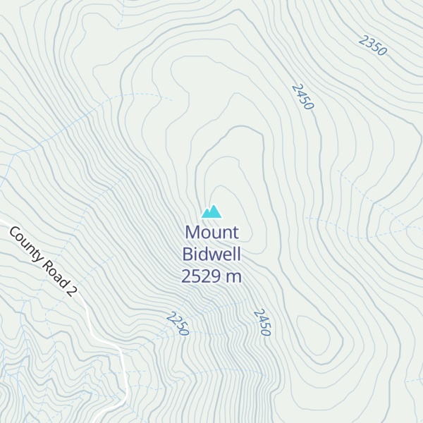 Map of Mount Bidwell