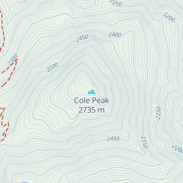 Map of Cole Peak