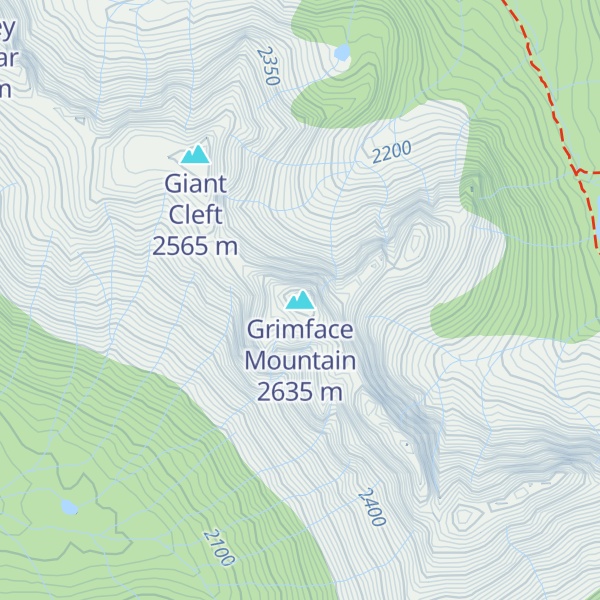 Map of Grimface Mountain