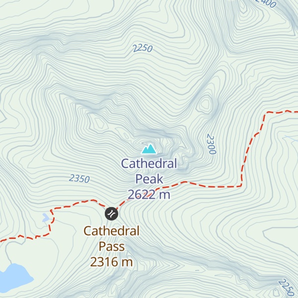 Map of Cathedral Peak