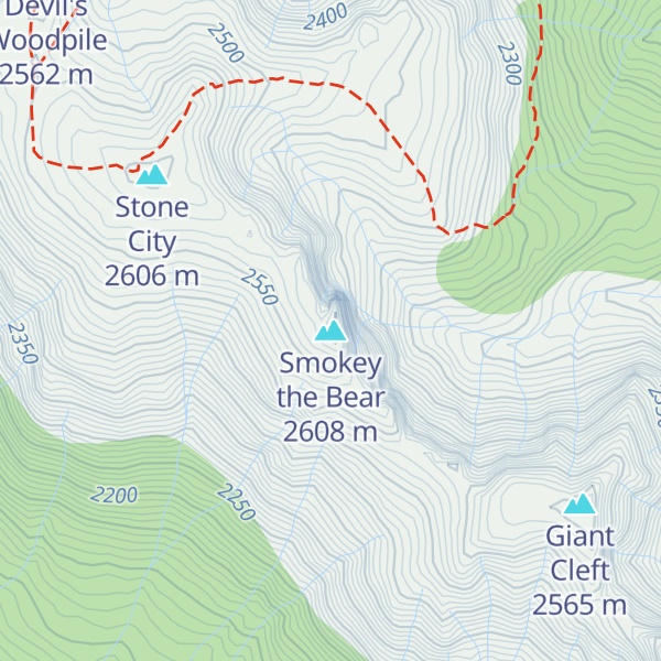 Map of Smokey the Bear