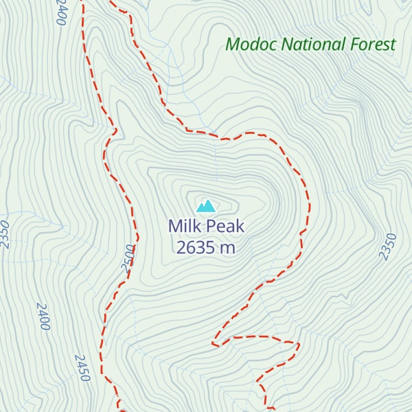 Map of Milk Peak