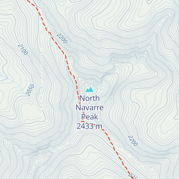 Map of North Navarre Peak