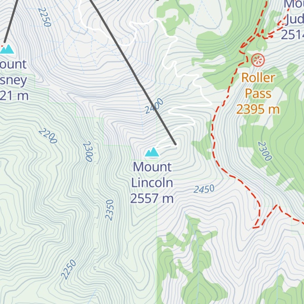 Map of Mount Lincoln