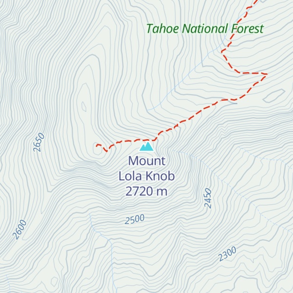 Map of Mount Lola Knob