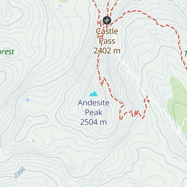 Map of Andesite Peak