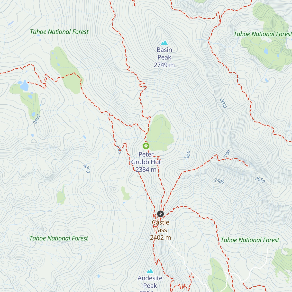 Peter Grubb Hut map