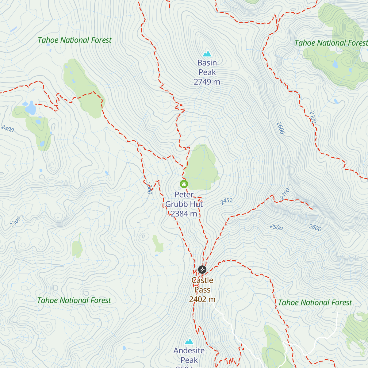 Peter Grubb Hut map