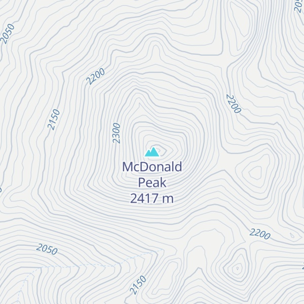 Map of McDonald Peak