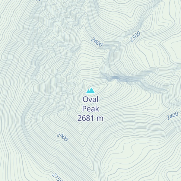 Map of Oval Peak