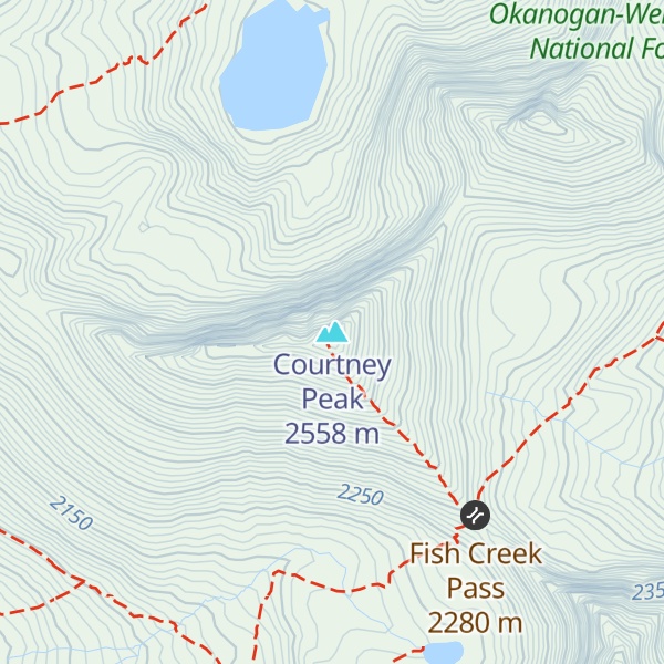 Map of Courtney Peak