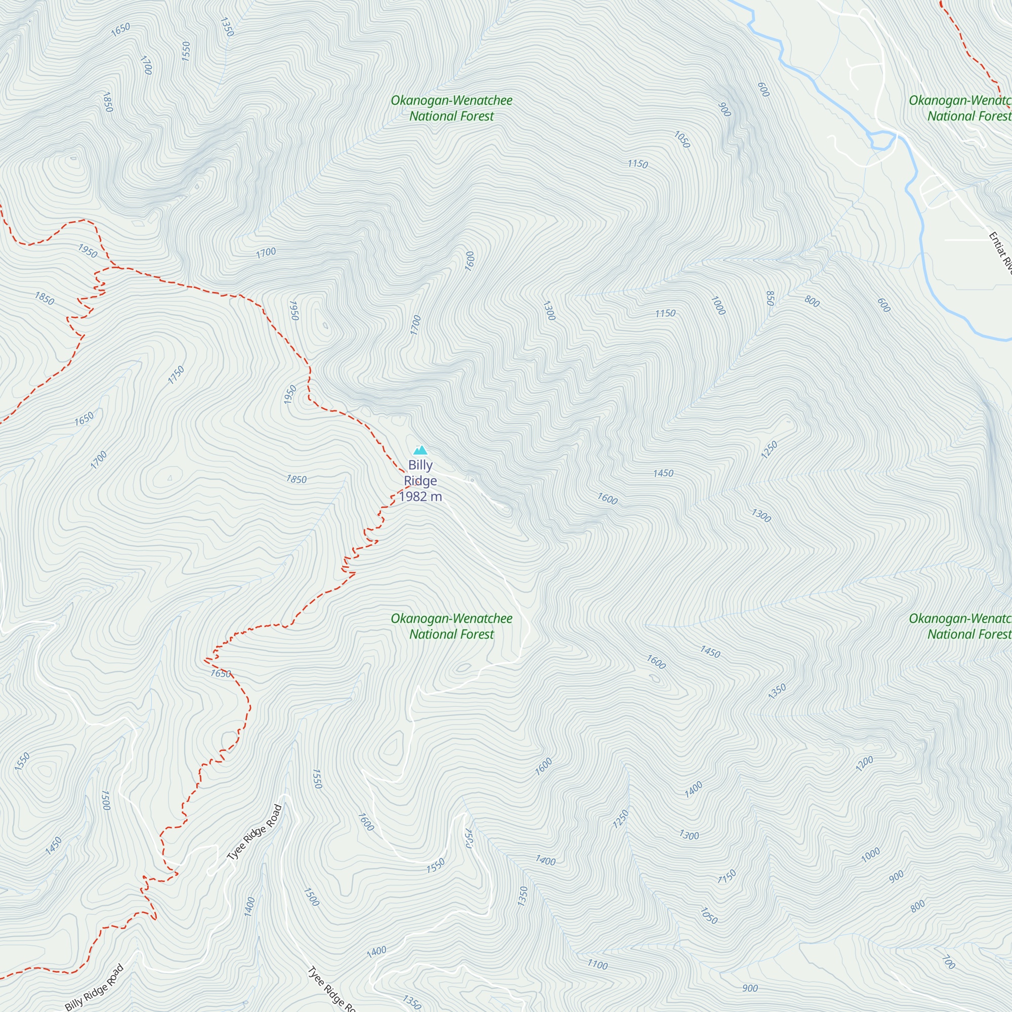 Tyee Mountain Lookout map