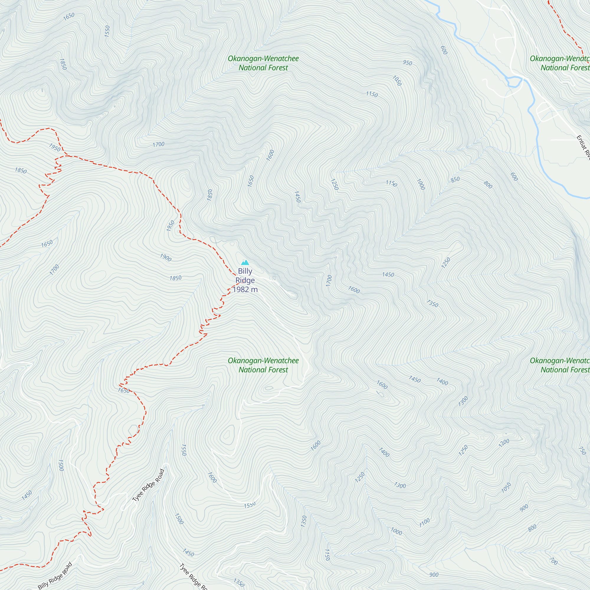 Tyee Mountain Lookout map