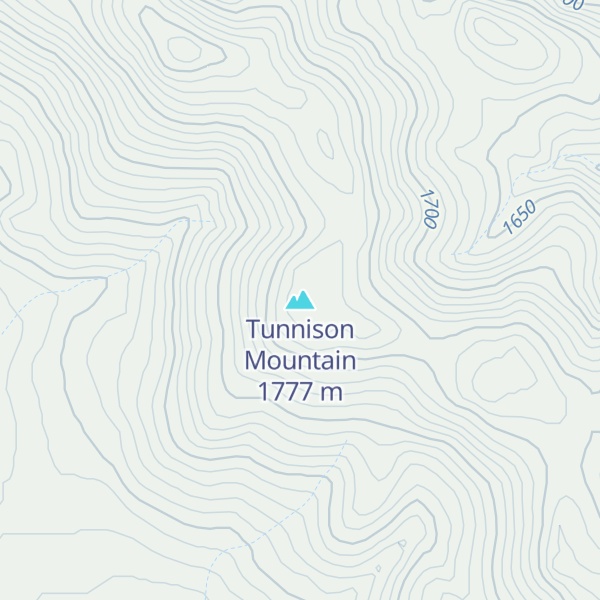 Map of Tunnison Mountain