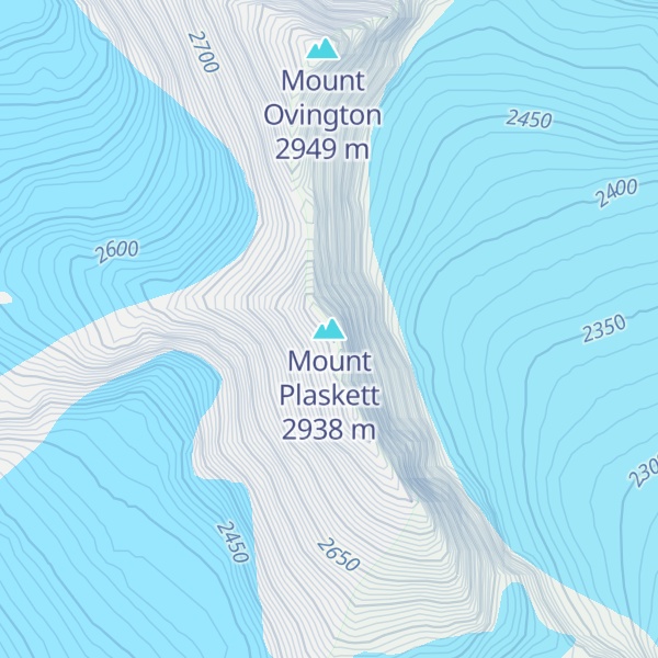 Map of Mount Plaskett