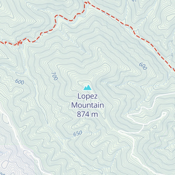 Map of Lopez Mountain