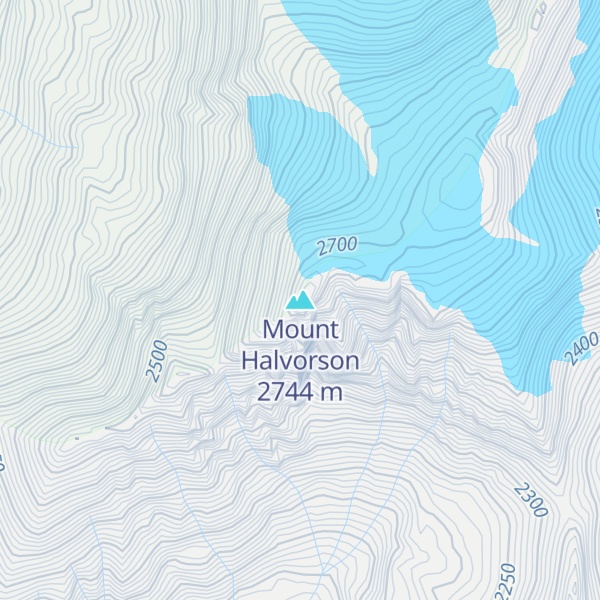 Map of Mount Halvorson