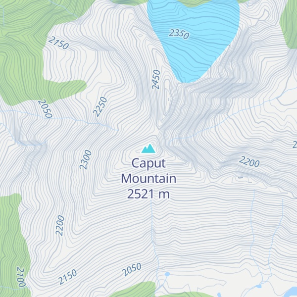 Map of Caput Mountain