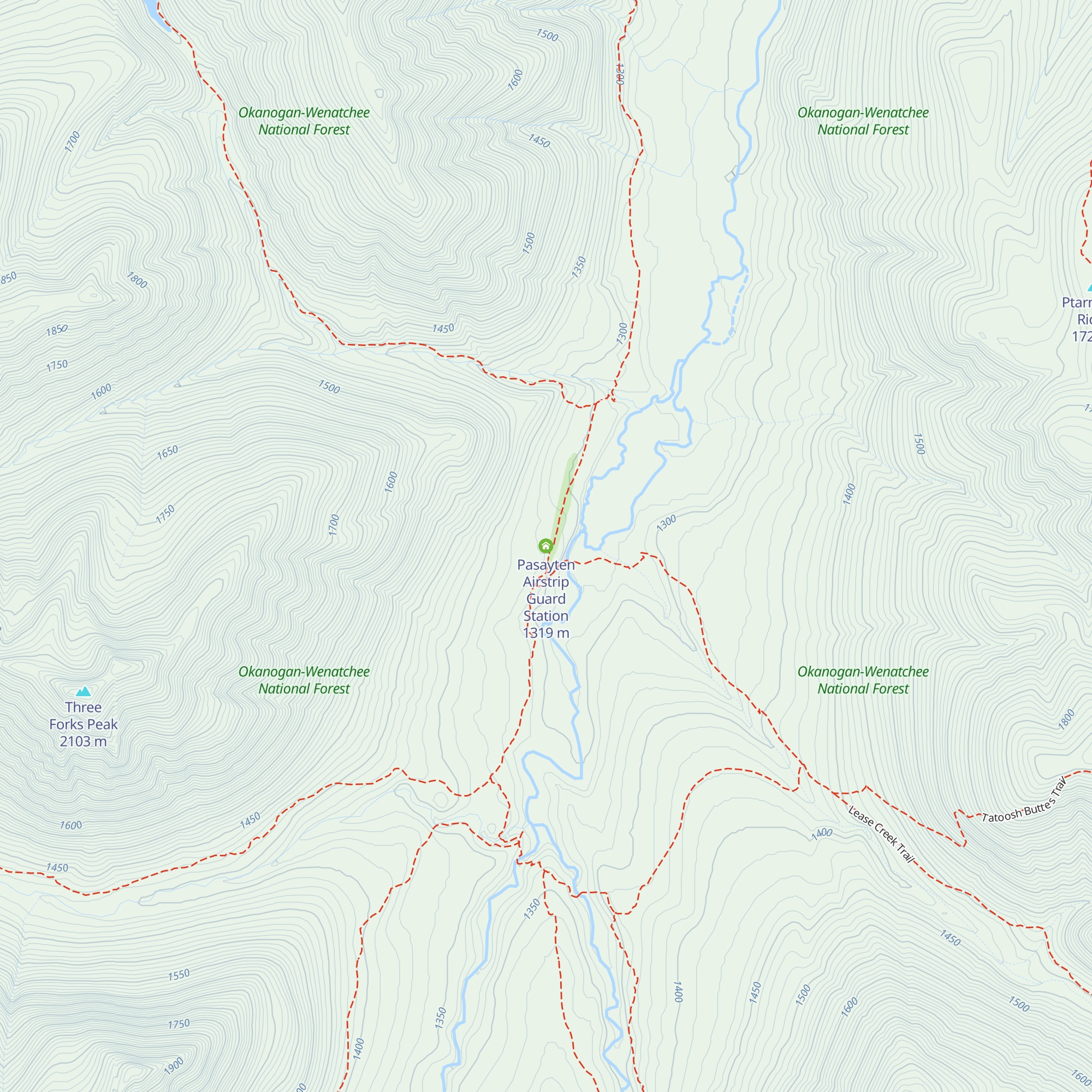 Pasayten Airstrip Guard Station map