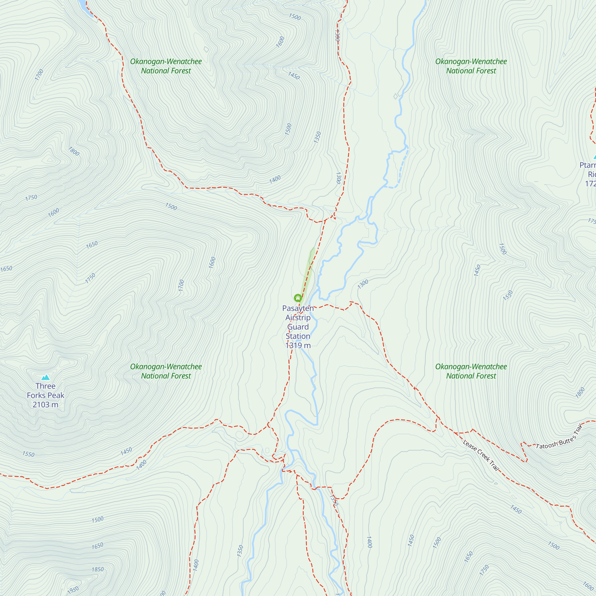 Pasayten Airstrip Guard Station map