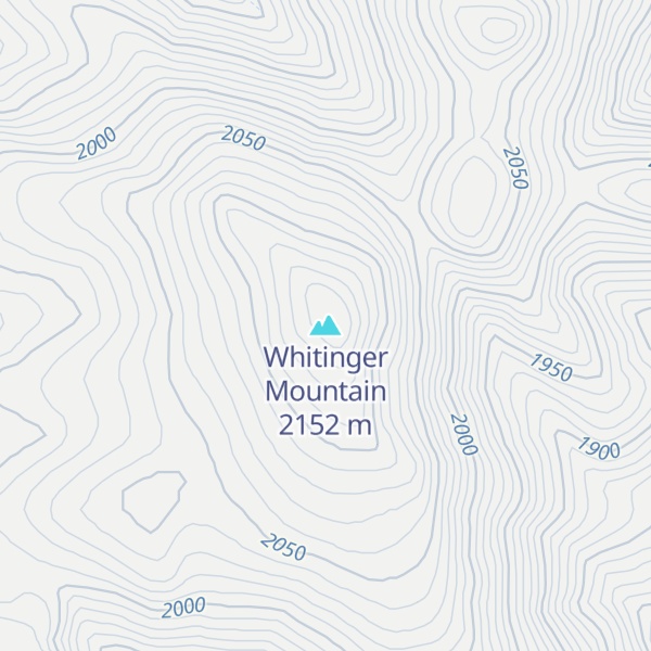Map of Whitinger Mountain