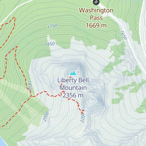 Map of Liberty Bell Mountain