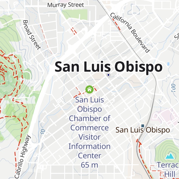 Map of San Luis Obispo Chamber of Commerce Visitor Information Center