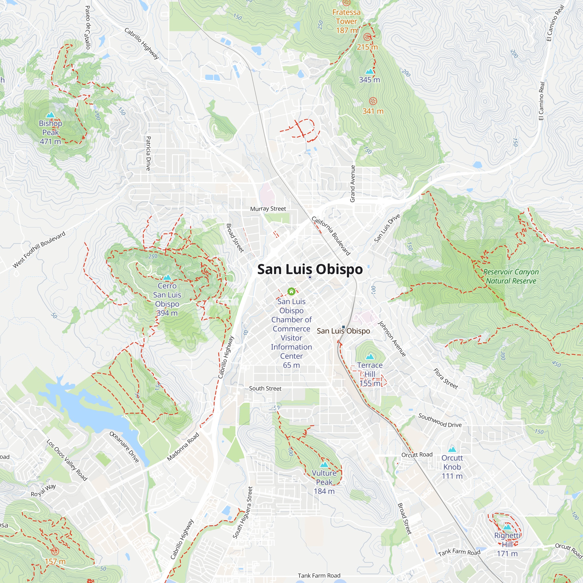 San Luis Obispo Chamber of Commerce Visitor Information Center map