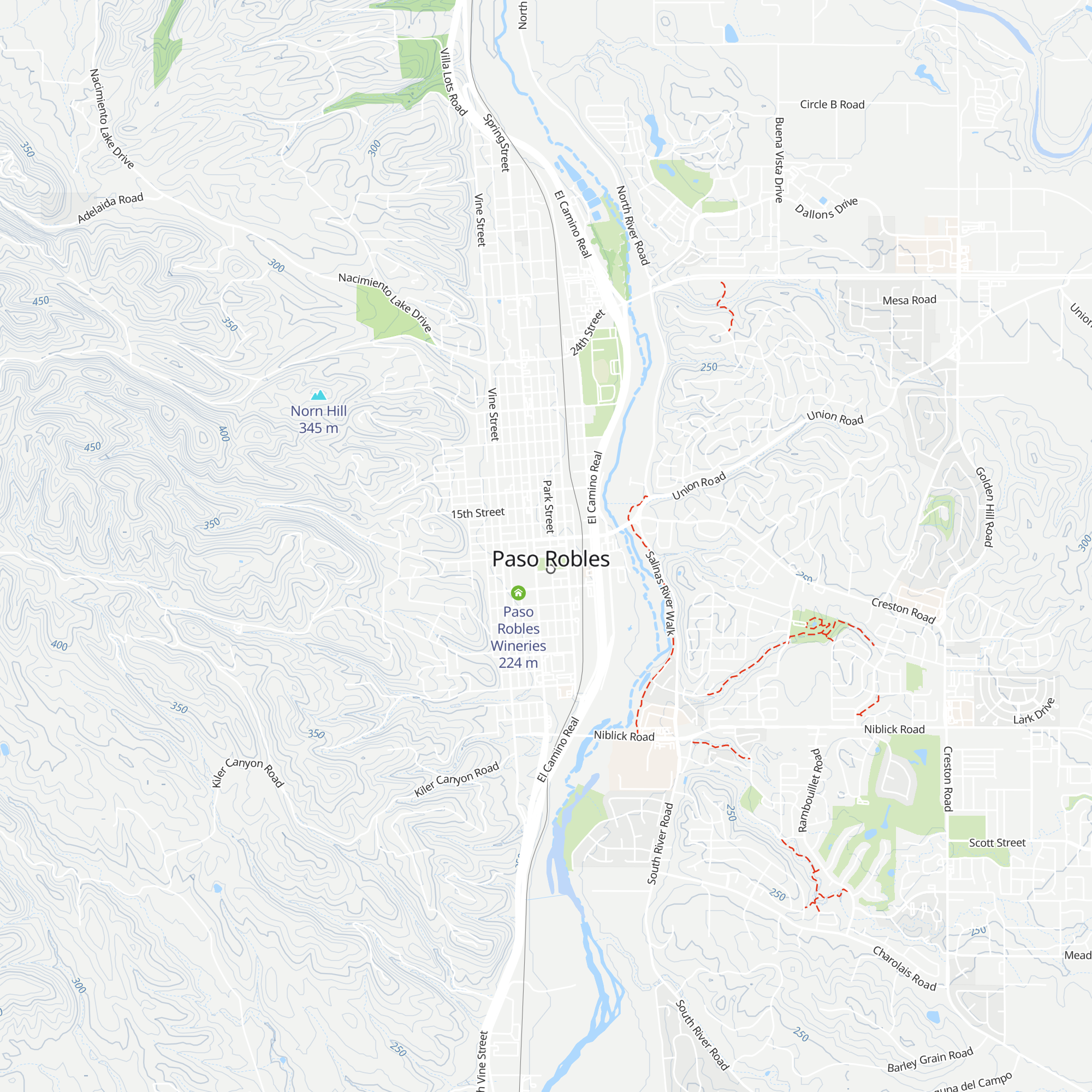 Paso Robles Chamber of Commerce and Visitor Center map