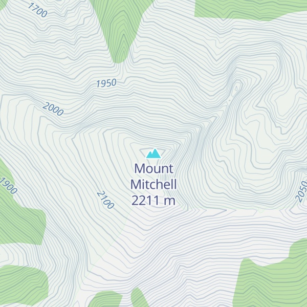 Map of Mount Mitchell