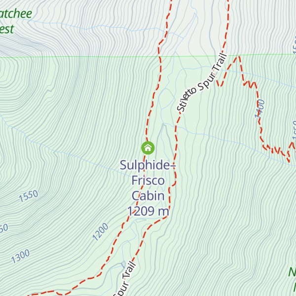 Map of Sulphide–Frisco Cabin