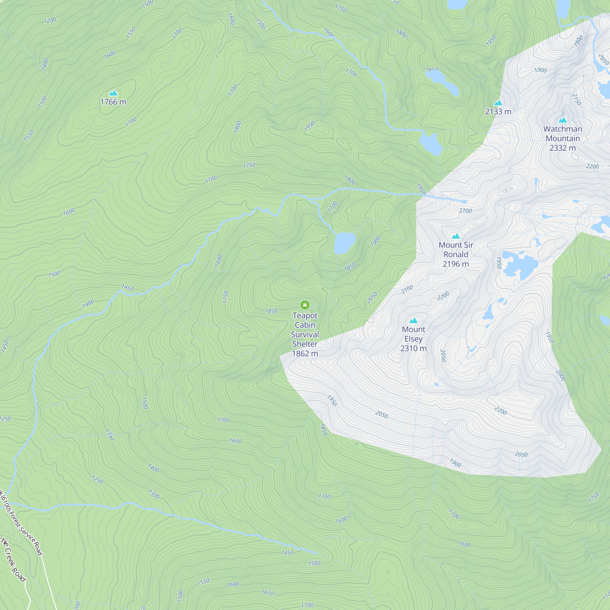 Teapot Cabin Survival Shelter map