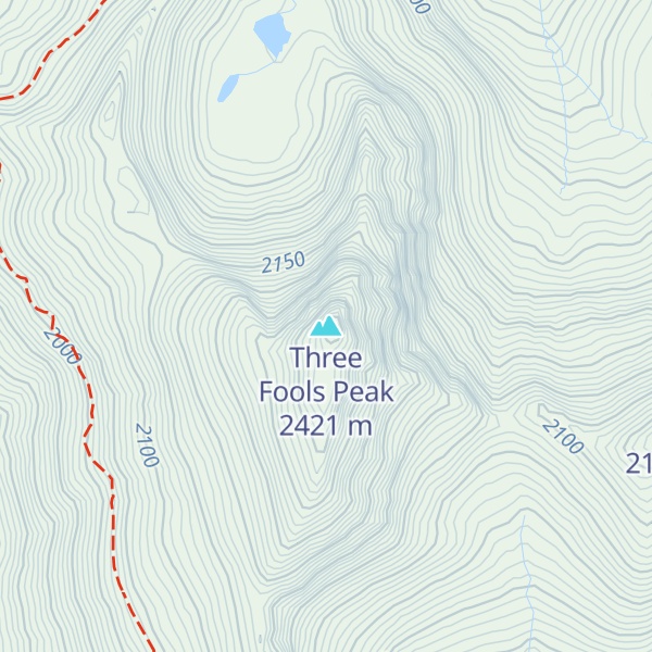 Map of Three Fools Peak