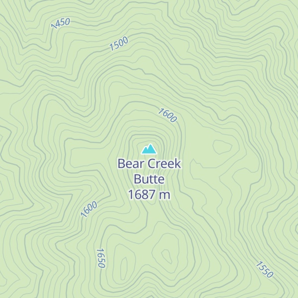 Map of Bear Creek Butte