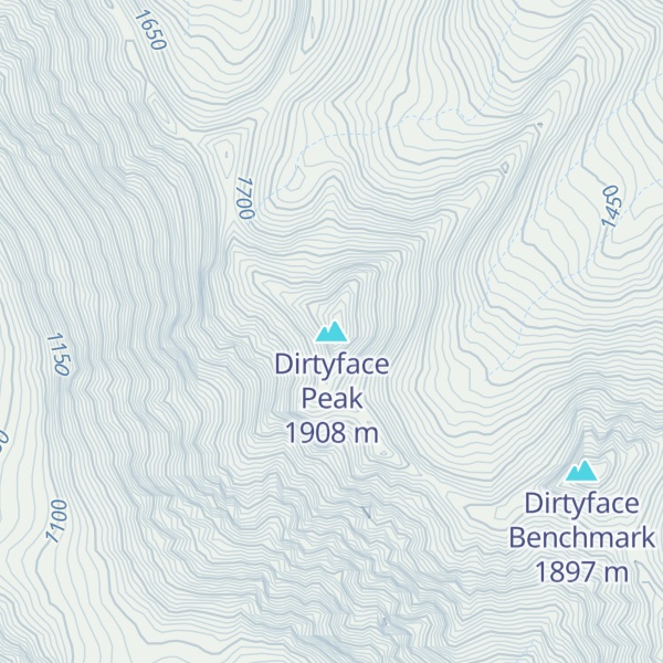 Map of Dirtyface Peak