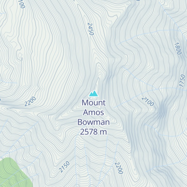 Map of Mount Amos Bowman