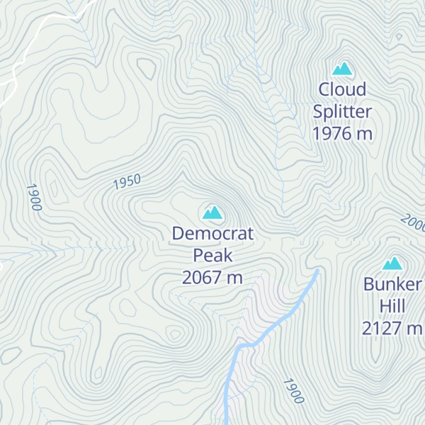 Map of Democrat Peak