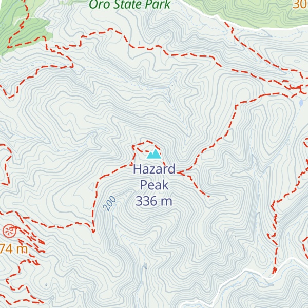 Map of Hazard Peak