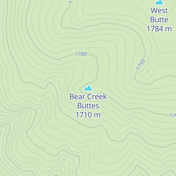 Map of Bear Creek Buttes