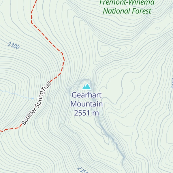 Map of Gearhart Mountain