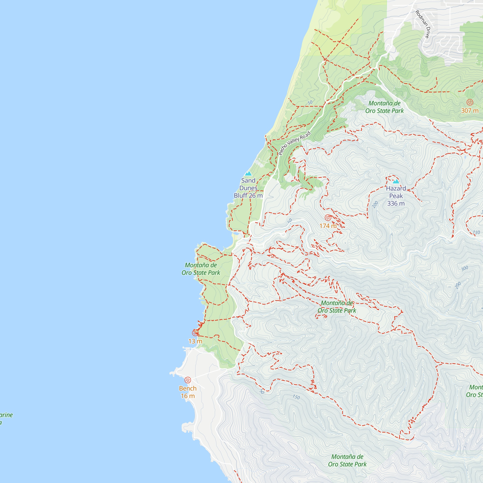 Montaña de Oro Visitor Center and Ranger Headquarters map