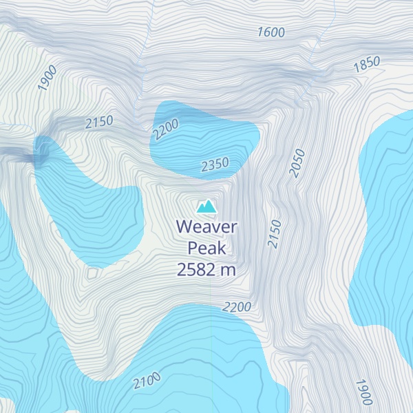 Map of Weaver Peak