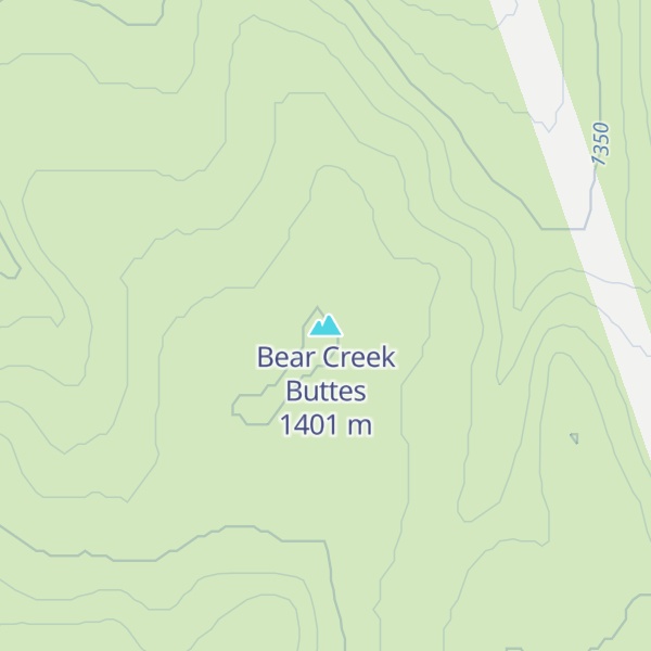 Map of Bear Creek Buttes