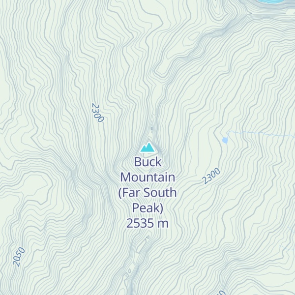 Map of Buck Mountain (Far South Peak)