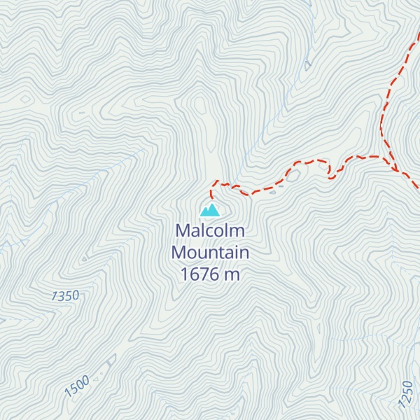 Map of Malcolm Mountain