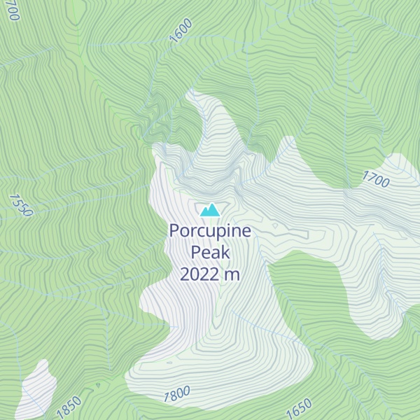 Map of Porcupine Peak