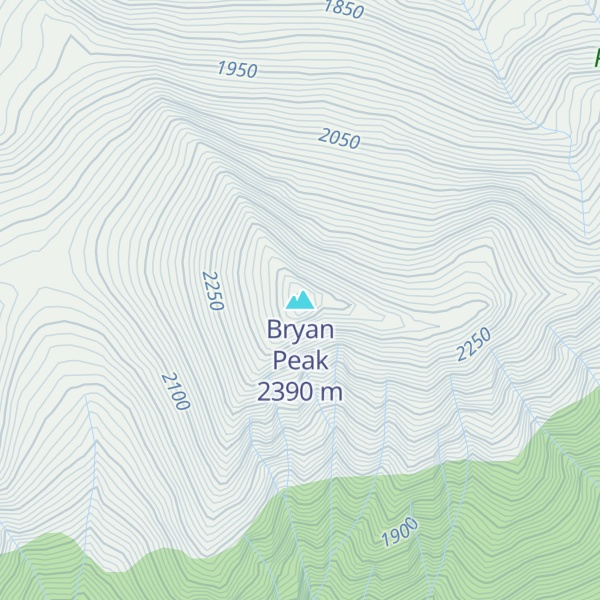 Map of Bryan Peak
