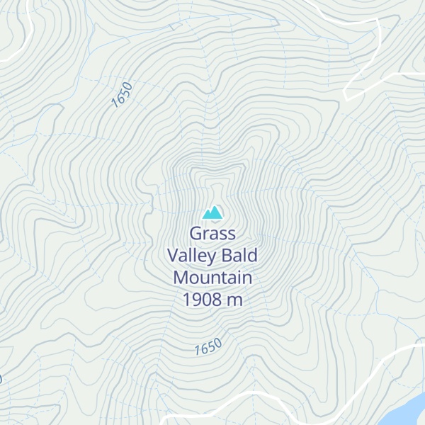 Map of Grass Valley Bald Mountain