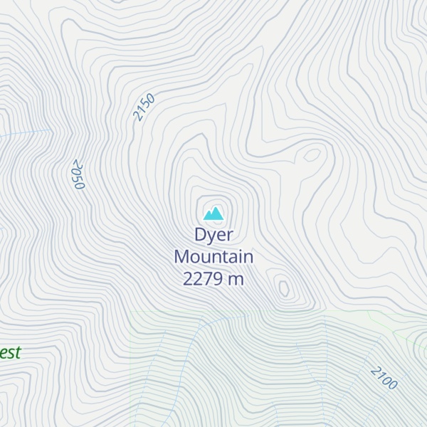 Map of Dyer Mountain